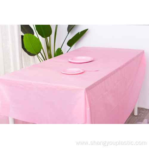 plastic table covers tablecloth party baby pink